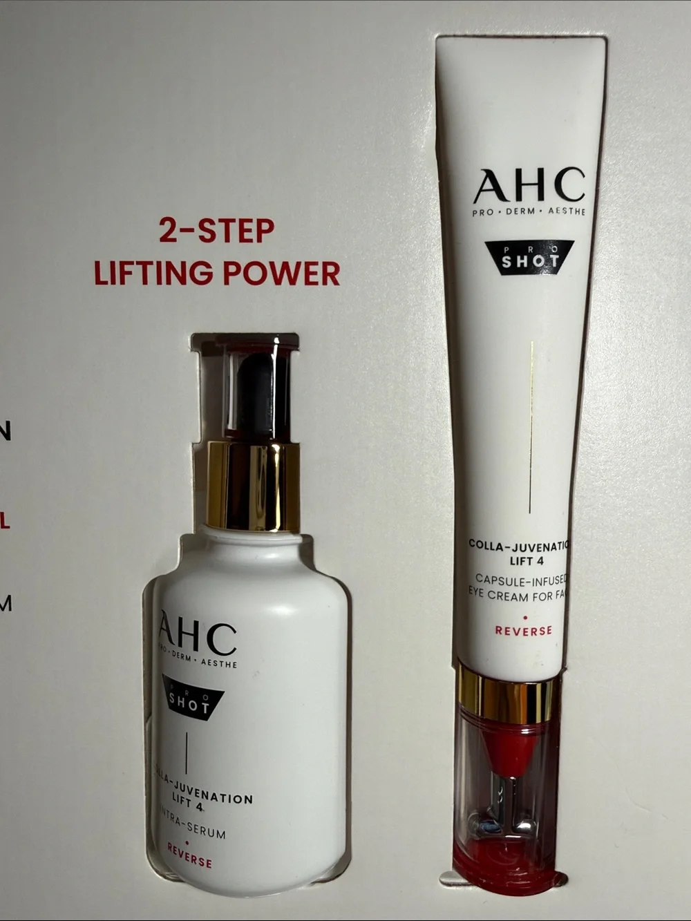 NIB AHC Pro Shot Colla-Juvenation Lift 4 Duo Set – Intra Serum + Eye Cream ..B